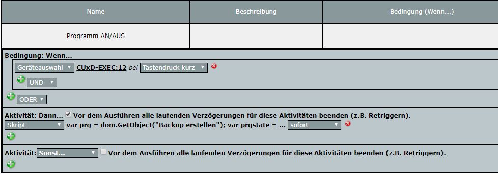 Programm aktiv/inaktiv in Variable schreiben